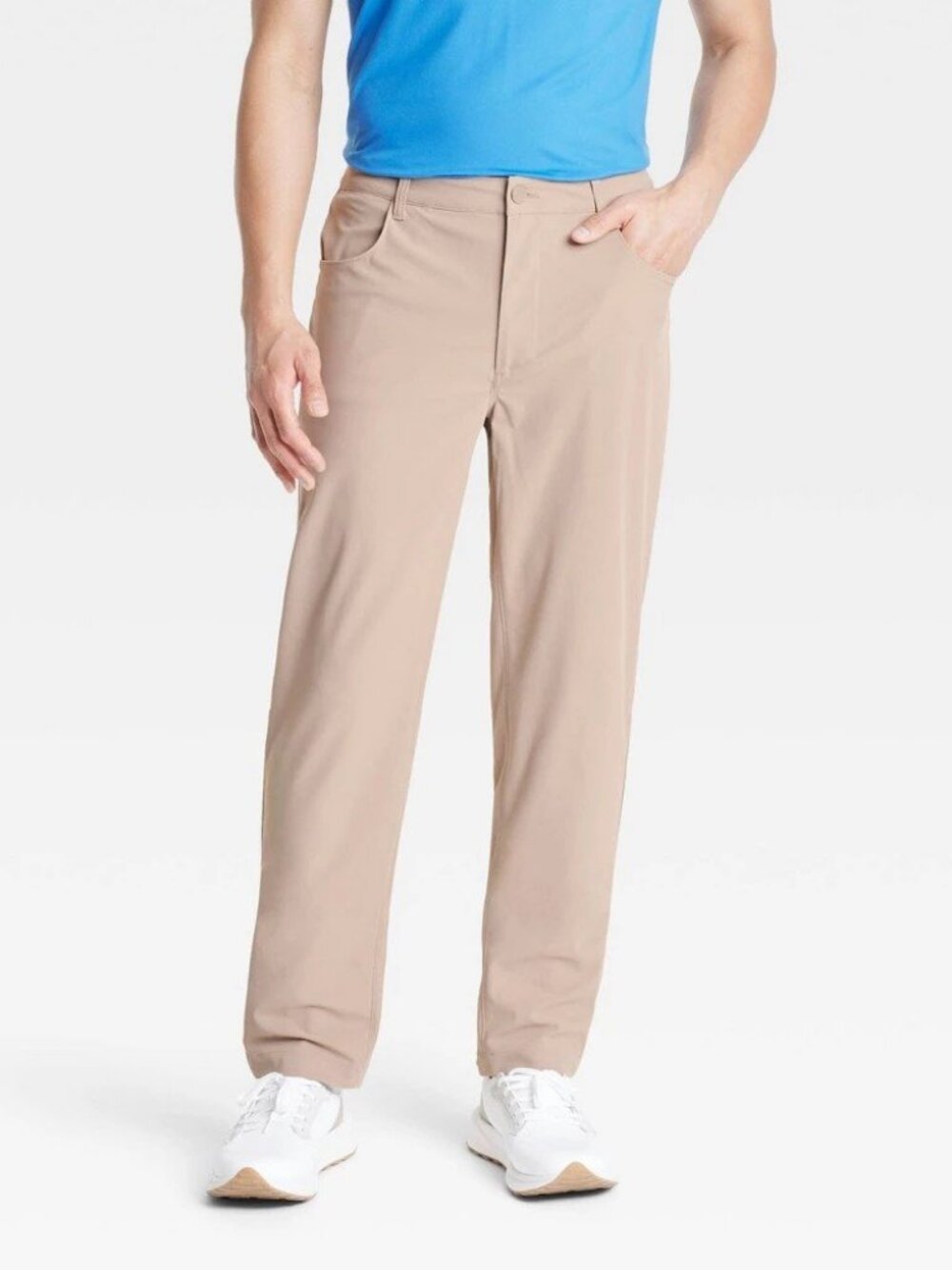 Men's 360 Lifestyle Relaxed Fit 5-Pocket Pants - All in Motion Tan 38x32: Moistu